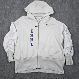 Nike Hoodie Womens XL Gray EYBL Basketball Zip Fleece Lined Born to Be Elite